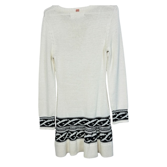 Knitz For Love & Lemons Cream & Black Wool Blend Sweater Dress women size M - Picture 4 of 13